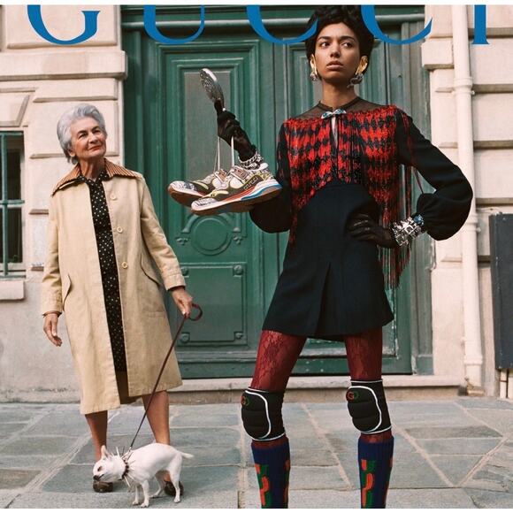 New Gucci Knee Pads Black Logo GG Runway Shira Kneepads Tags Designer Authentic - Picture 1 of 9